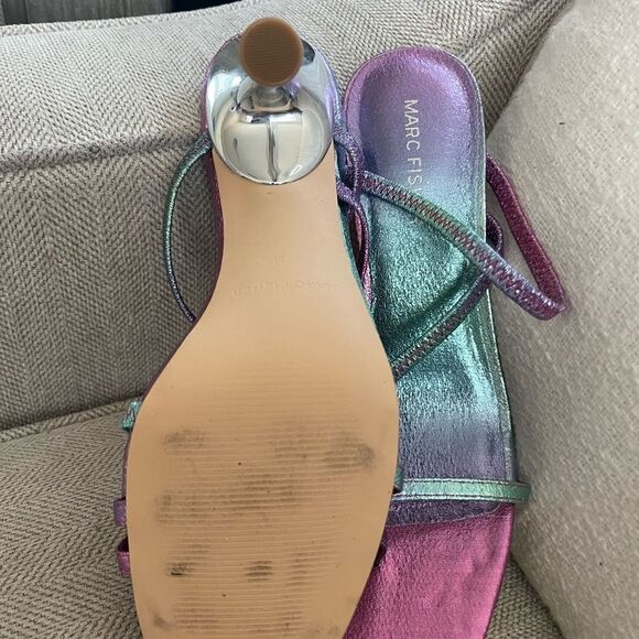 NEW Marc Fisher Women’s Mermaid Ombre Square Toe Heeled Sandals - Picture 3 of 6